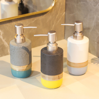 JIAYE Distributeur de savon en céramique texturée, 1 pièce, vente en gros - Accessoires de salle de bain de couleur naturelle pour maisons, hôtels et spas