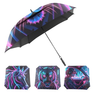 Large 68 Inch Windproof Golf <b>Umbrella</b> with Double Canopy Fiberglass Ribs <b>Umbrella</b> for Strong Wind Rain Protection - Product Image 5