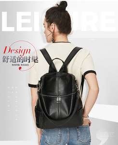 Vintage <b>Backpack</b> Genuine <b>Leather</b> Women's <b>Backpack</b> <b>Large</b> Capacity School Bag for Girls Leisure Shoulder Bags - Product Image 2