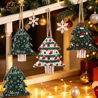 Pochette à cordon rayée rouge et verte, motif cadeau, en toile de coton, pour boule de Noël, arbre de Noël, crème beige, festive et charmante