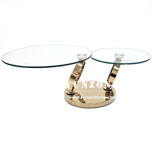 Bàn cà phê đa chức năng hiện đại với đôi kính cường lực Hàng Đầu Xoay Vòng thiết kế phòng khách phòng ăn nhà bếp phòng ngủ - Product Image 4