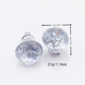 Rõ ràng kính tinh thể nội knobs-kim cương hình dạng tủ quần áo tay nắm cửa/Tủ Ngăn Kéo kéo xử lý/Kính tủ quần áo tay nắm với ốc vít - Product Image 2