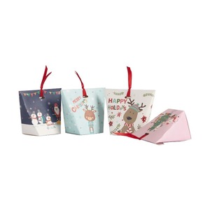 <b>Christmas</b> Gift <b>Boxes</b> with Ribbon Handle Foldable Paper Treat <b>Boxes</b> for Holiday Party Favors - Product Image 6