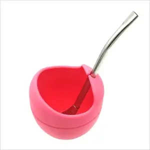 Hight Quality reusable Personalized New Yerba Mate Safe Silicone with Filterd Straw Factory Direct selling