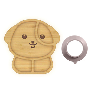 Assiette pour <span class=keywords><strong>bébé</strong></span> en <span class=keywords><strong>bambou</strong></span> avec compartiments et base à ventouse, design créatif de dessin animé, plat d'alimentation pour les tout-petits et les <span class=keywords><strong>repas</strong></span> de maternelle - Product Image 5