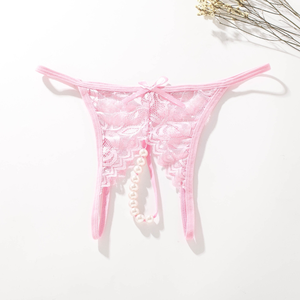 Tanga de Encaje con Perlas para Mujer, Ropa Interior Sexy, Tanga con Encaje <span class=keywords><strong>en</strong></span> la Entrepierna, Lencería Tentadora, Ropa Interior Elegante # 1354 - Product Image 5