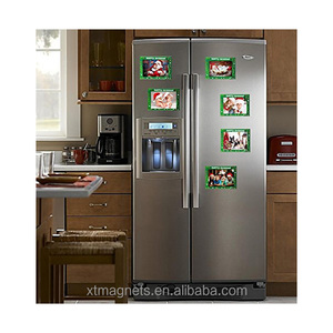 Paquete de 5 Marcos Magnéticos para Fotos de Refrigerador, Regalo de Navidad, 4x6, 3.5x5 Pulgadas, <span class=keywords><strong>Portafotos</strong></span> Magnético - Product Image 1