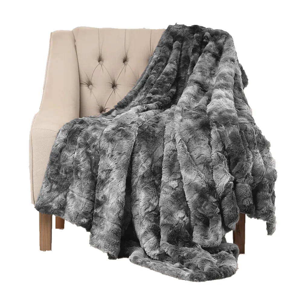 Super Soft fluffy Double fur fleece weighted Minky Fabric New Style Minky tie dye Blanket for Bed