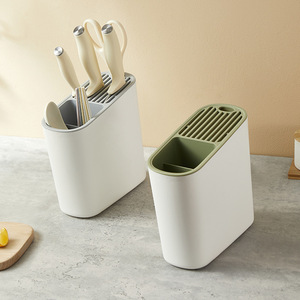 HeDou Knife Rack Chopstick Holder Plastic Multifunctional Integrated Kitchen Storage White Lime Color - Product Image 2