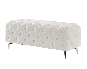 59" Modern Convertible Adjustable Bed Bench Ottoman with Storage Beige Velvet for Bedroom Living Room & Home <b>Office</b> - Product Image 6