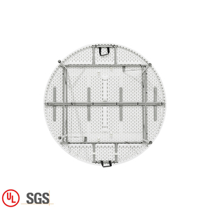 Table <span class=keywords><strong>de</strong></span> banquet pliante ronde en plastique HDPE blanc pour événements et fêtes, vente en gros à prix réduit - Product Image 6