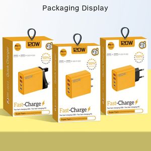 อะแดปเตอร์ชาร์จเร็ว 120W แบบ Dual USB + Type C GaN PD สำหรับแท็บเล็ต โปร แล็ปท็อป สมาร์ทโฟน - Product Image 2