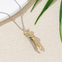 Romantische Liefhebbers Knuffelhanger 18k verguld roestvrij staal Nieuwe koperen ketting voor hem haar Stijlvolle Valentijnsdag sieraden
