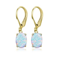 Nuevos Pendientes de Ópalo Shino para Mujer, Microincrustaciones de Circonio, Aleación de Zinc, Baño de Platino, Joyería de Alta Calidad