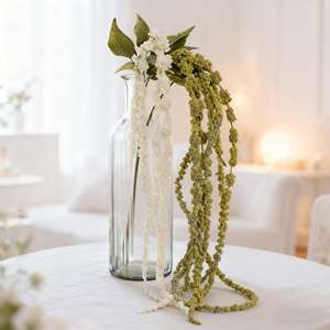 Di alta qualità artificiale amaranto fiore vero tocco verde 6 forchette piante appese per la decorazione della casa di nozze san valentino - Product Image 6