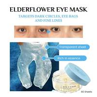 Masker Mata Private Label dengan Panthenol dan Asam Hialuronat, Patch Hidrogel Elderflower untuk Mengurangi Bengkak dan Perawatan Lingkaran Hitam