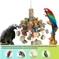 Jouet à mâcher naturel en bois de poivre pour grand perroquet, jouet à déchirer pour perroquet, jouet en bois pour cage à oiseaux