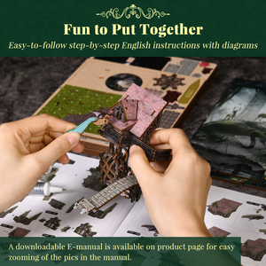 Kit de construction de maison miniature Minicity, kit de bricolage pour maison miniature, puzzles en bois 3D pour adultes - Alice au pays des merveilles - Product Image 5