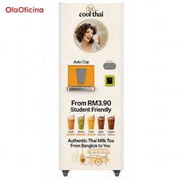 Distributeur automatique de café chaud et froid V-50ST-TH avec fonction de fabrication de glace pour bureau, hôtel, café, 5 boissons, écran tactile, nettoyage automatique