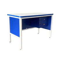 Table de bureau en bois moderne durable et personnalisable, bureau d'enseignant en MDF, organisateur avec deux tiroirs verrouillables, WANGLI, garantie de 5 ans