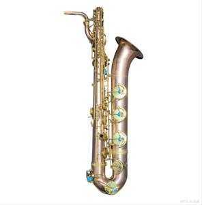 แซกโซโฟนบาริโทนทองแดงแท้แบบไม่เคลือบเงา - สไตล์ยานากิซาวะ คีย์ต่ำ พร้อมกล่องใส่และชุดอุปกรณ์ครบชุด - Product Image 2