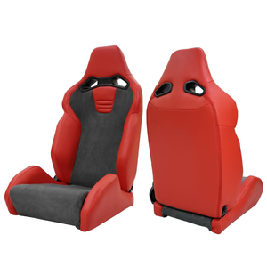 BJYD卸売レーシングスポーツカーシートレンタル可能ブラックストリップレザーPVC左右レーシングバケットシート - Product Image 3