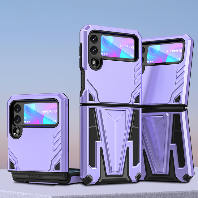 Luxury Foldable Z Flip3 Kickstand Case,For samsung Flip 3 Hybrid Cell Phone Cover with Bracket