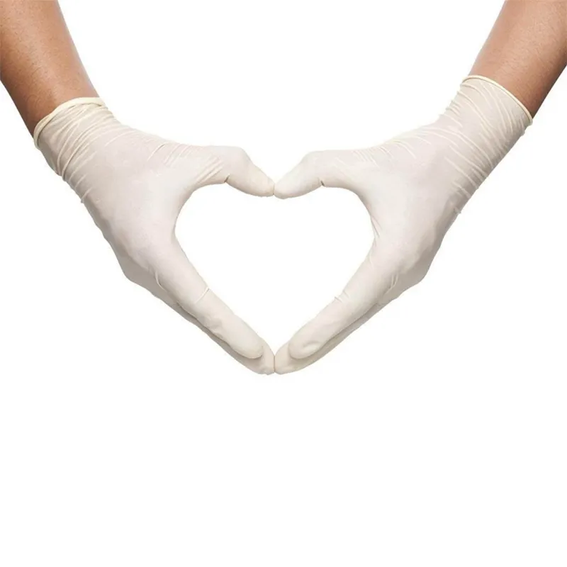 100 pcs CE Gloves Latex Medical White Powder Free Disposable Examination Latex Gloves