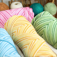 Multicolor 8ply 120TWIST Spun Yarn Milk Cotton and Acrylic High Tenacity Hand Knitting Yarn 100g Dyed Cotton Blended Yarn