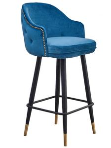 <span class=keywords><strong>Chaise</strong></span> <span class=keywords><strong>de</strong></span> <span class=keywords><strong>bar</strong></span> à café <span class=keywords><strong>bleu</strong></span> moderne à dossier boutonné Tabourets <span class=keywords><strong>de</strong></span> <span class=keywords><strong>bar</strong></span> <span class=keywords><strong>de</strong></span> luxe avec dossier <span class=keywords><strong>Chaise</strong></span> <span class=keywords><strong>de</strong></span> <span class=keywords><strong>bar</strong></span> haute en velours pour salon - Product Image 5