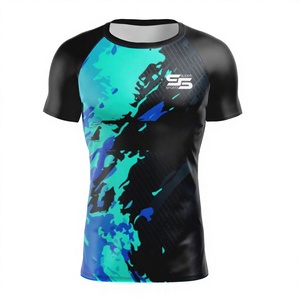 เสื้อรัดกล้ามเนื้อแบบยูนิเซ็กซ์สำหรับ MMA BJJ โต้คลื่น พิมพ์ลายด้วยความร้อน ระบายอากาศ ป้องกันแบคทีเรีย แห้งเร็ว แบบเต็มตัว - Product Image 1