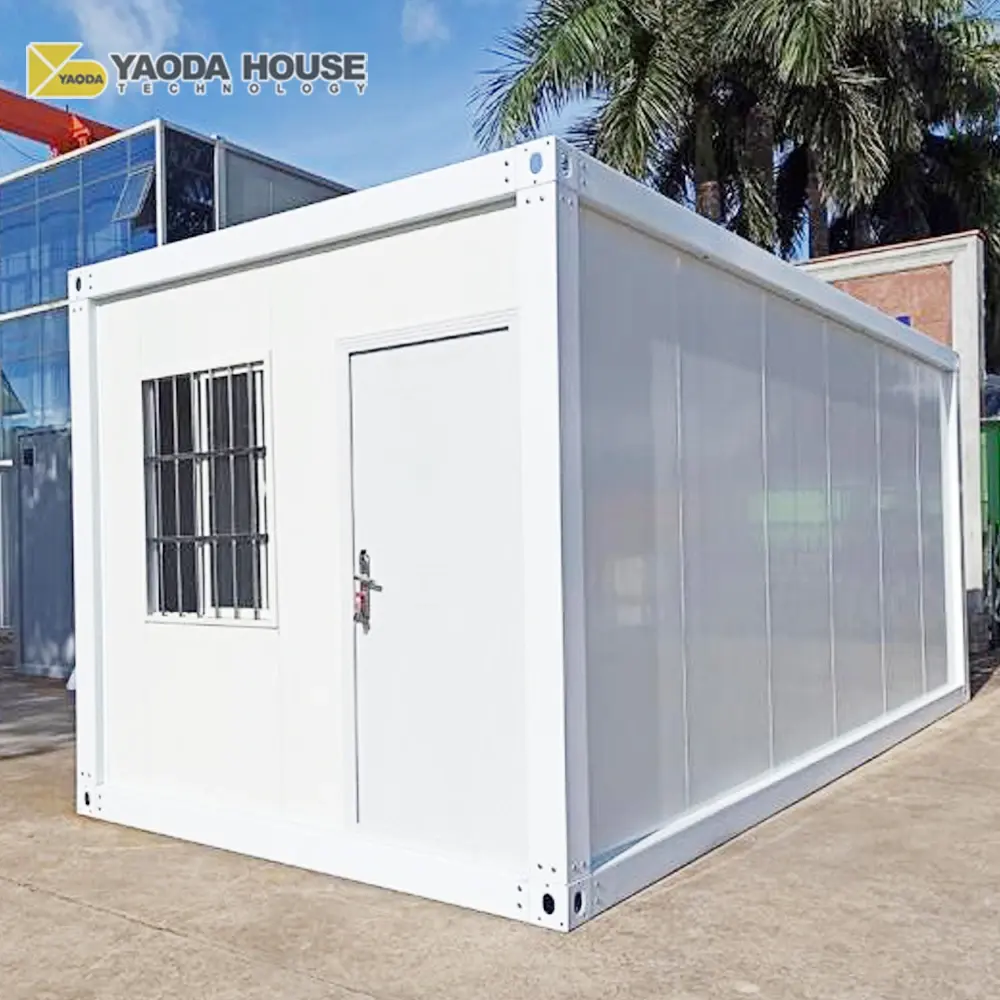 याओडा कस्टम 20 फीट डिजाइन फिट आवासीय पूर्वनिर्मित फ्लैट पैक कंटेनर एक दो बाथरूम के साथ प्रीफैब असेंबल हाउस