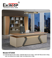 Ekintop Bureau en bois Mobilier de bureau moderne en forme de L Table de PDG d'angle Bureau de bureau avec tiroirs