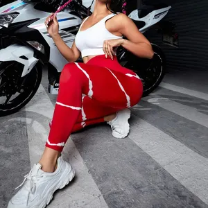 Hip Lifting Soft Fashion Factory Bright Colored Sports Pants Custom Colored Wide Waistband Active Yoga Fitness Leggings