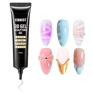 FZANEST Gel 3D pour Nail Art, Gel de Sculpture, Colle pour <span class=keywords><strong>Dessin</strong></span>, Moulage, Sculpture et Décoration, Gel Polish Transparent Sans Résidu pour Créations d'Ongles DIY - Product Image 1