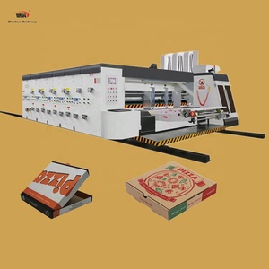 ZH-YSF-D 2 Colors Carton Box Making Flexo Printing Slotting Die Cutting Machine For Pizza Box