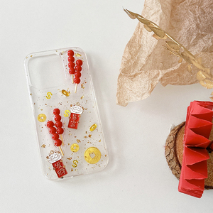 Чехол для телефона в корейском стиле с золотыми блестками, монетами и котом удачи для китайского Нового года, для <span class=keywords><strong>iPhone</strong></span> 17, 16 Pro, 15 Plus, 13, 12, 11 Max - Product Image 5