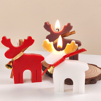 Bougie parfumée sur le thème des fêtes de Noël, forme de mouflon, d'elk, de cerf, décorations de fête, bougie en cire de soja aromatique