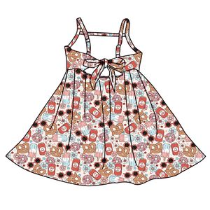 Vestido de Niña Estilo Inglés con Estampado Floral, Largo hasta la Rodilla, Corte en A, 95% Algodón, para Bebés y Niñas Pequeñas, Venta al Por Mayor, Personalizable, OEM/ODM, Entrega en 3-7 Días - Product Image 5