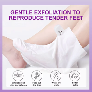 Masque pour les pieds et les mains en vente chaude, vitamine C, glycérine, acide hyaluronique, hydratant, blanchissant, masque exfoliant pour les pieds à la lavande - Product Image 5