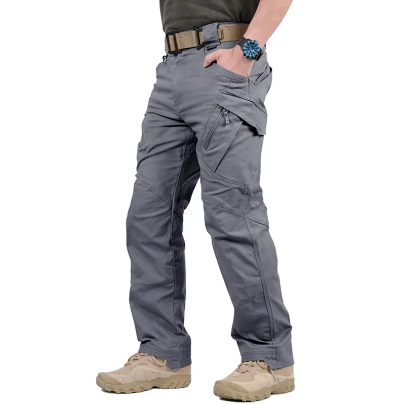 Men Cargo Pants Outdoor Multi Pockets Cotton Work Wear-resisting Climbing Trousers