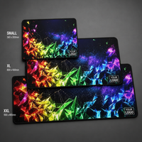 Tapis de souris enduit personnalisé avec dégradé RGB, tapis de souris de jeu 490 x 420 mm, imperméable, antidérapant, en caoutchouc, pour bureau de sport électronique
