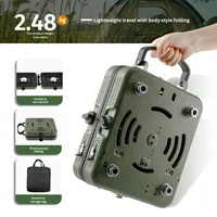 Réchaud à gaz butane portable pliable à double brûleur pour camping, pique-nique en plein air, résistant au vent, haute flamme, cuisson, réchaud à fondue, allumage, 3-5 personnes