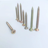 Screws kualitas tinggi #7 lapisan kuning seng panci berlapis kepala mengetuk sekrup kayu 3.5mm X 45mm sistem metrik