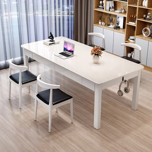 Nordic Solid Wood <b>Desk</b> Rectangle 6 Person Study Table Home Office <b>Computer</b> <b>Desk</b> Modern Minimalist Style - Product Image 4