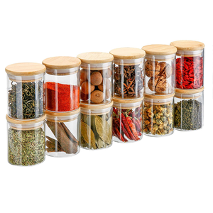 Wholesale Top Seller Decorative Sealed high Borosilicate glass Food Storage Bottle Container Canister Jar With Lids