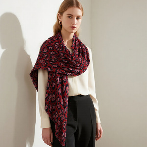 Warm Digital Printed Leopard Print Women <b>Wool</b> Blend 70x180cm Soft Cozy Spring And Autumn Shawl Fashion <b>Wrap</b> Long Scarf - Product Image 2