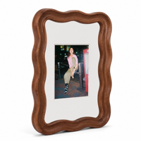 Cadre photo de bureau Ludaye Designs 4x6 5x7 pouces en bois massif fait main, style vintage, à bords ondulés, triple couche, sculpté, pour décoration intérieure