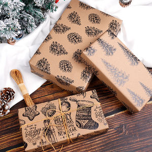 <b>Christmas</b> Kraft Wrapping Paper 43 *1000 cm Double Side Printing Gift Wrapping Paper Packaging - Product Image 3