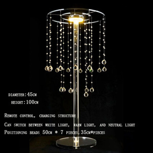 Illuminazione a LED acrilico oro argento matrimonio cristallo di fiori Stand, decorazione di nozze tavolo da pranzo <span class=keywords><strong>centro</strong></span> tavolo vaso di fiori - Product Image 3